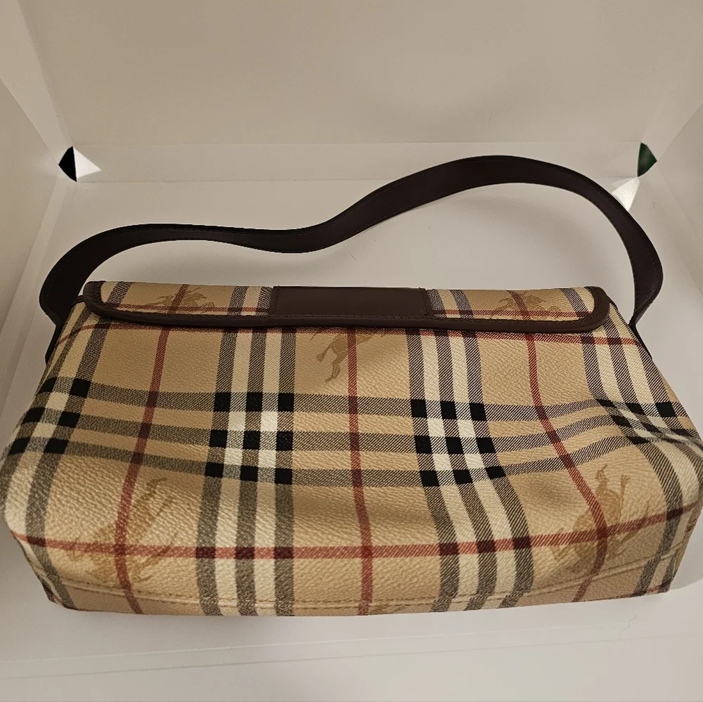 Burberry Shoulder Bag with Brown Leather Accents With COA and Branded Dustbag
